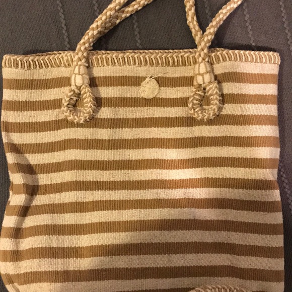 Catstudio, woven striped tan and cream bag - Picture 5 of 7